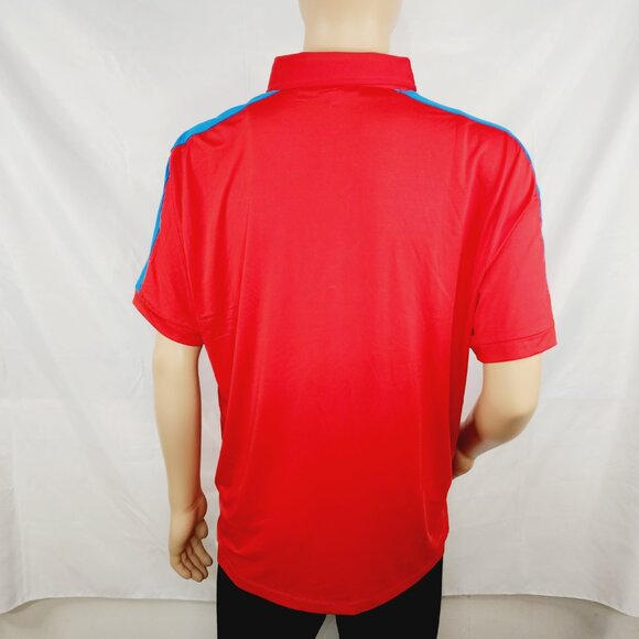 Redvanly Mens Polo Shirt XL Red Blue Golf Performance Evans Rio NWT New - Picture 3 of 7
